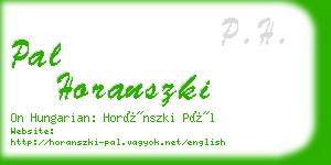 pal horanszki business card